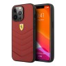 Кожаный чехол Ferrari Quilted with metal logo Hard для iPhone 13 Pro Max, красный