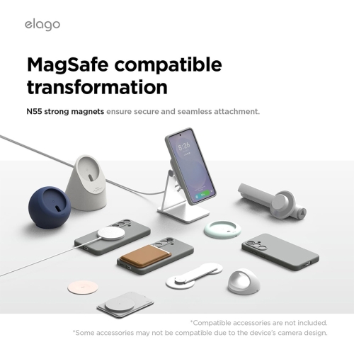 Elago для Galaxy S26+ чехол Magnetic Silicone Medium Grey (MagSafe)