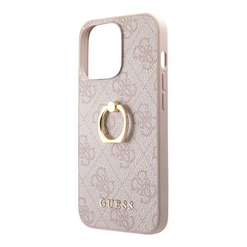 Чехол Guess PU 4G + Ring Hard для iPhone 14 Pro, розовый