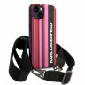 Чехол Lagerfeld Crossbody PC/TPU Color stripes with Strap Hard для iPhone 14, розовый
