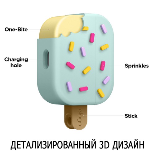 Чехол Elago Unique Ice Cream Hang case для AirPods Pro, Mint