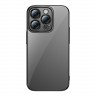 Чехол Baseus Glitter Case PC +Tempered glass для iPhone 14 Pro Max, черная рамка