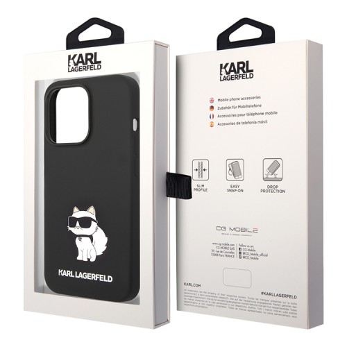 Чехол Lagerfeld Liquid silicone NFT Choupette Hard для iPhone 14 Pro Max, черный (Magsafe)