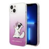 Чехол Lagerfeld Choupette Fun Hard Gradient для iPhone 14, розовый