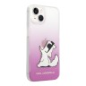 Чехол Lagerfeld Choupette Fun Hard Gradient для iPhone 14, розовый