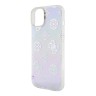 Guess для iPhone 15 Plus чехол PC/TPU Peony glitter +Nylon Hand cord Hard Iridescent Purple