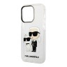 Lagerfeld для iPhone 15 Pro Max чехол PC/TPU NFT Karl & Choupette Hard Glitter Transparent