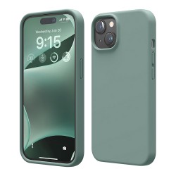 Elago для iPhone 15 Plus чехол Soft silicone (Liquid) Midnight Green