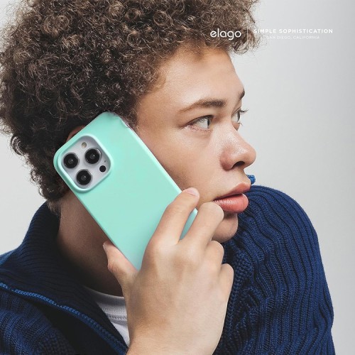 Elago для iPhone 14 Pro Max чехол Soft silicone (Liquid) Aqua Sky