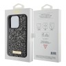 Guess для iPhone 15 Pro Max чехол Diamond Rhinestone Plate metal logo Hard Black