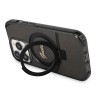 Guess для iPhone 15 Pro чехол PC/TPU Script logo + Ring stand Hard Glitter Black (MagSafe)