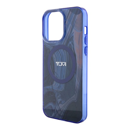 TUMI для iPhone 15 Pro чехол PC/TPU Double layer Liquid Hard Navy (MagSafe)