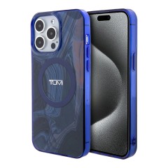 TUMI для iPhone 15 Pro чехол PC/TPU Double layer Liquid Hard Navy (MagSafe)