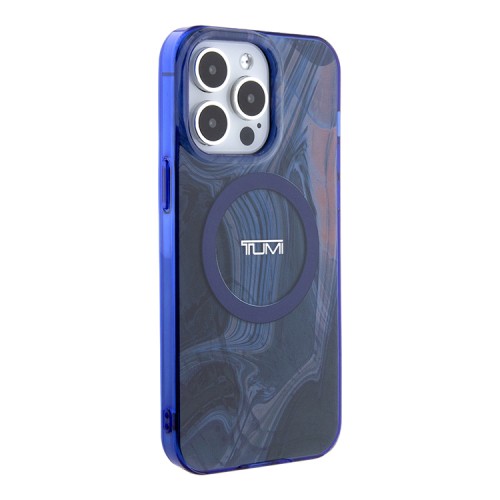 TUMI для iPhone 15 Pro чехол PC/TPU Double layer Liquid Hard Navy (MagSafe)