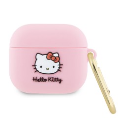 Hello Kitty для Airpods 3 чехол Liquid silicone 3D Rubber Kitty Head Pink