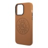 Karl Lagerfeld для iPhone 14 Pro Max чехол PU Perforated round logo and metal buttons Hard Camel