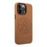 Karl Lagerfeld для iPhone 14 Pro Max чехол PU Perforated round logo and metal buttons Hard Camel