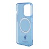 U.S. Polo для iPhone 15 Pro чехол PC/TPU Double Horse logo Hard Blue (MagSafe)