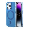 U.S. Polo для iPhone 15 Pro чехол PC/TPU Double Horse logo Hard Blue (MagSafe)