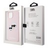 Karl Lagerfeld для iPhone 15 чехол Liquid Silicone NFT Karl & Choupette Head Hard Pink (MagSafe)