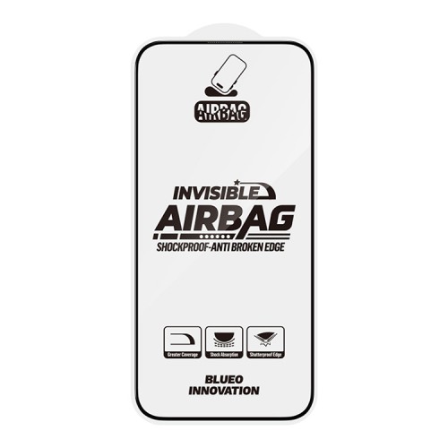BlueO стекло для iPhone 16 Pro Max, 3D Anti-broken Edge Anti-Static Black (силик. кромка)