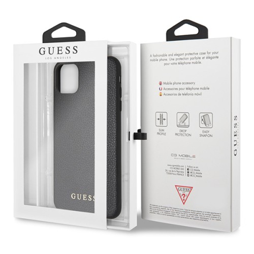 Чехол Guess Iridescent Hard PU кожа для iPhone 11 Pro Max, черный