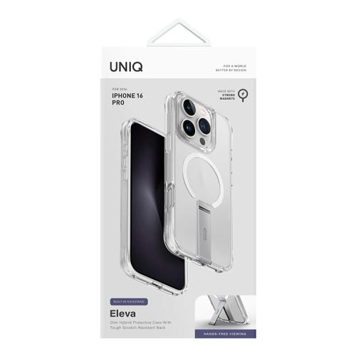 Uniq для iPhone 16 Pro чехол ELEVA with Vertical stand Clear (Magsafe)