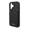 Karl Lagerfeld для iPhone 16 чехол Cardslot Stand PU Saffiano Monogram Plate logo Hard Black