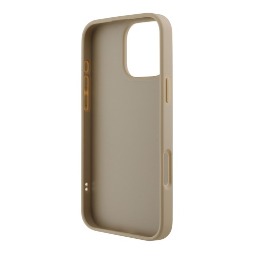 DKNY для iPhone 16 Pro Max чехол PU Quilted Stack metal logo Hard Beige