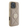 DKNY для iPhone 16 Pro Max чехол PU Quilted Stack metal logo Hard Beige