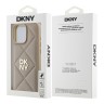 DKNY для iPhone 16 Pro Max чехол PU Quilted Stack metal logo Hard Beige