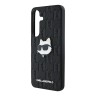 Karl Lagerfeld для Galaxy S25 чехол PU Grained Monogram NFT Choupette metal Head Hard Black