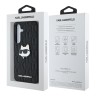 Karl Lagerfeld для Galaxy S25 чехол PU Grained Monogram NFT Choupette metal Head Hard Black