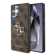 Guess для Galaxy S25 Ultra чехол PU 4G Big metal logo Hard Brown
