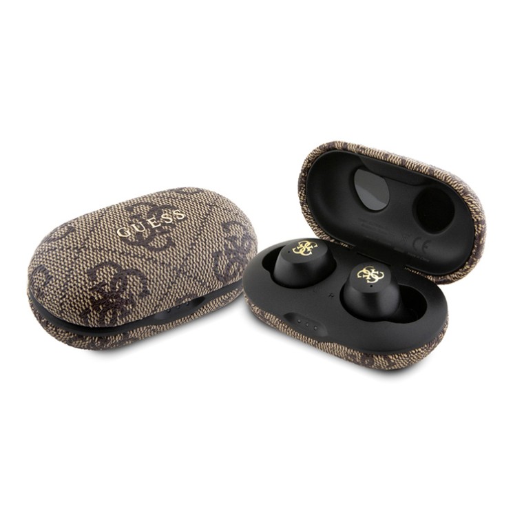 Guess Наушники TWS Bluetooth 4G with Classic Metal logo ENC Brown