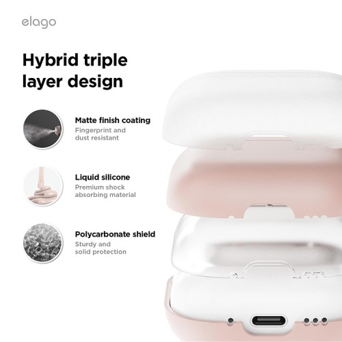 Elago для AirPods 4 чехол Liquid Hybrid case Pink