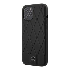 Кожаный чехол Mercedes Wave Quilted Hard для iPhone 12 Pro Max, черный