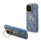 Guess для iPhone 16 Pro Max чехол PU 4G Big metal logo and Camera Stand Hard Blue