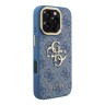 Guess для iPhone 16 Pro Max чехол PU 4G Big metal logo and Camera Stand Hard Blue