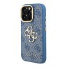 Guess для iPhone 16 Pro Max чехол PU 4G Big metal logo and Camera Stand Hard Blue