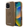 Karl Lagerfeld для iPhone 16 Pro Max чехол PU Initials & Metal logo Hard Brown (MagSafe)