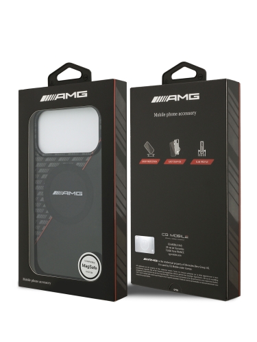 AMG для iPhone 17 Pro Max чехол IML Double layer Rhombs Hard Black/Red (MagSafe)