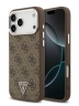 Guess для iPhone 17 Pro чехол PU 4G Triangle metal logo Silver camera Hard Brown (MagSafe)