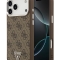 Guess для iPhone 17 Pro чехол PU 4G Triangle metal logo Silver camera Hard Brown (MagSafe)
