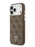 Guess для iPhone 17 Pro чехол PU 4G Triangle metal logo Silver camera Hard Brown (MagSafe)