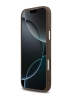 Guess для iPhone 17 Pro чехол PU 4G Triangle metal logo Silver camera Hard Brown (MagSafe)