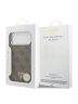 Guess для iPhone 17 Pro чехол PU 4G Triangle metal logo Silver camera Hard Brown (MagSafe)