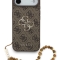 Guess для iPhone Air чехол PU 4G Big metal logo Hard + Pearl Hand Strap Brown