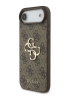 Guess для iPhone Air чехол PU 4G Big metal logo Hard + Pearl Hand Strap Brown