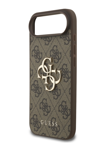 Guess для iPhone Air чехол PU 4G Big metal logo Hard + Pearl Hand Strap Brown